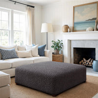 Large Footstool Cover - Charcoal, Microfibra