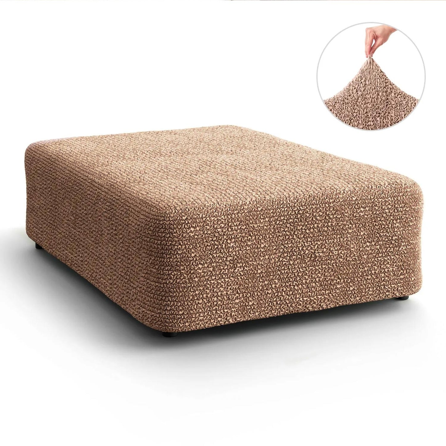 Large Footstool Cover - Latte, Microfibra