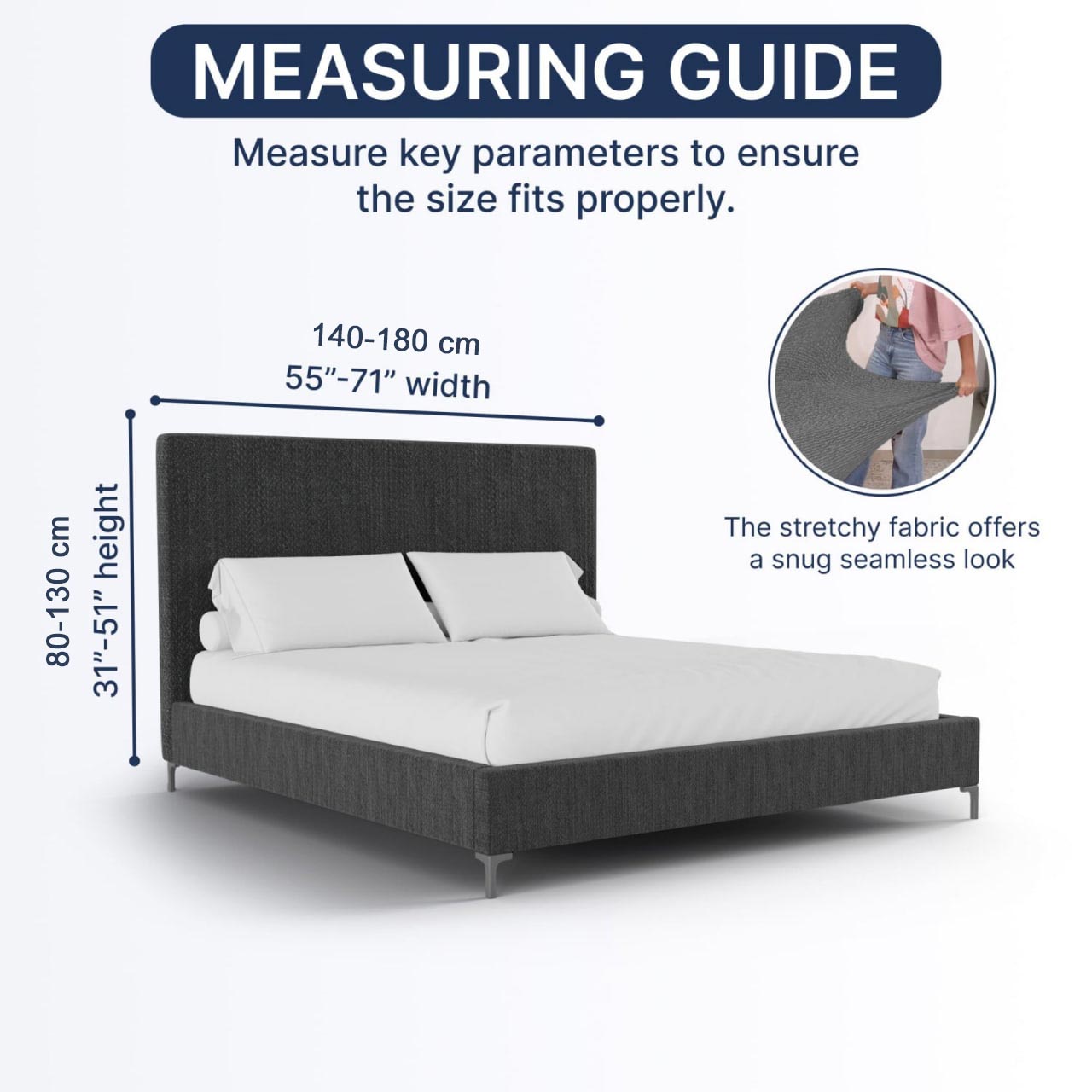 Bed Headboard & Frame Cover (Full/Queen)- Tapioca, Microfibra Collection