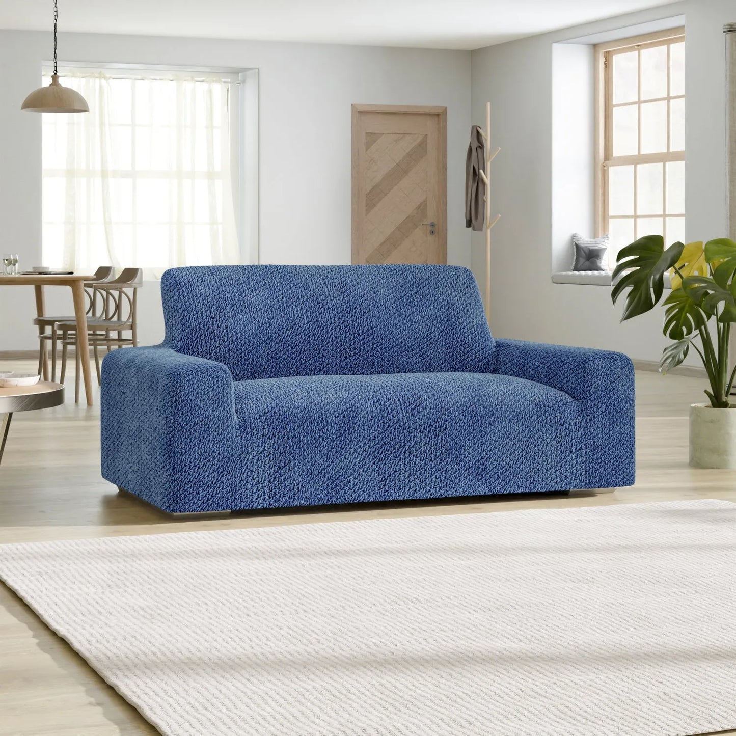2 Seater Sofa Cover - Blue, Velvet Collection