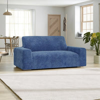 2 Seater Sofa Cover - Blue, Velvet Collection