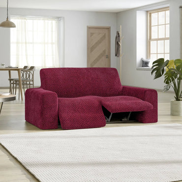 2 Seater Recliner Sofa Cover - Bordeaux, Velvet