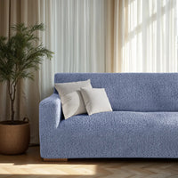 Housse de canapé 2 places - Bleu, Microfibre