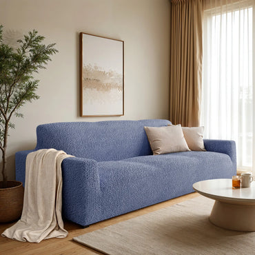 3 Seater Sofa Cover - Blue, Microfibra