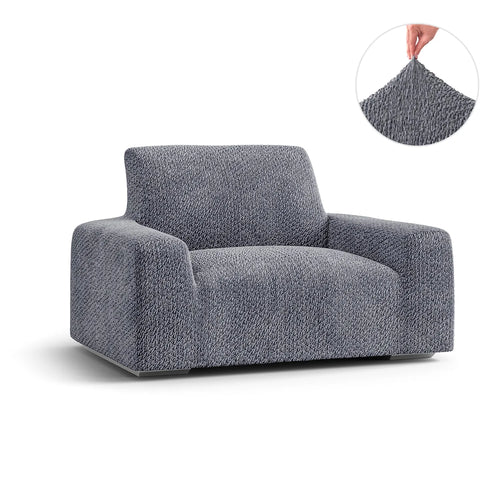 Arm Chair Cover - Grey, Velvet