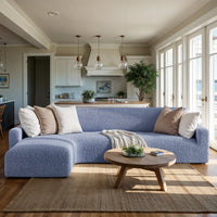 L-Shaped Sofa Cover (Left Chaise) - Blue, Microfibra Collection