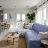 L-Shaped Sofa Cover (Left Chaise) - Blue, Microfibra Collection