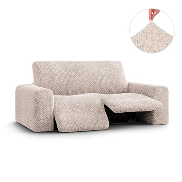 2 Seater Recliner Sofa Cover - Beige, Velvet
