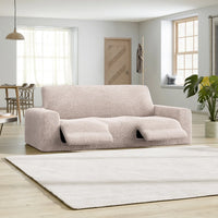 3 Seater Recliner Sofa Cover - Beige, Velvet