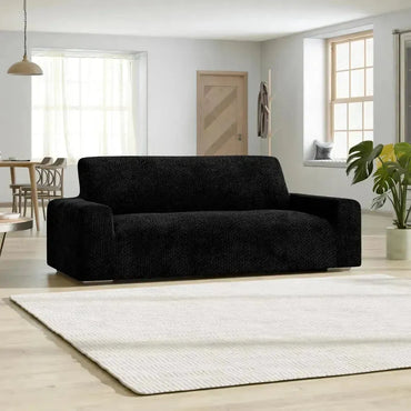 3 Seater Sofa Cover - Black, Velvet Collection