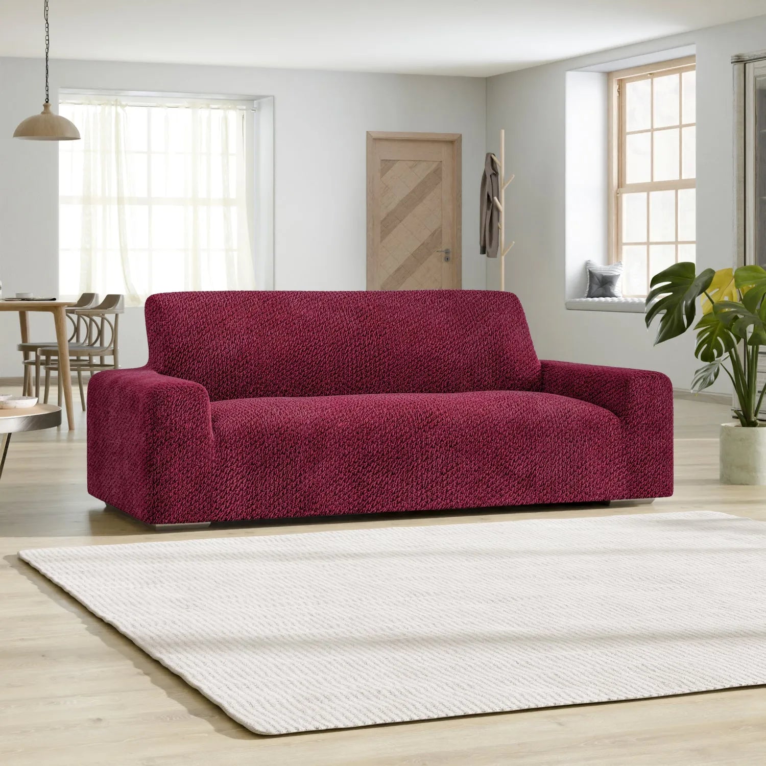 3 Seater Sofa Cover - Bordeaux, Velvet Collection
