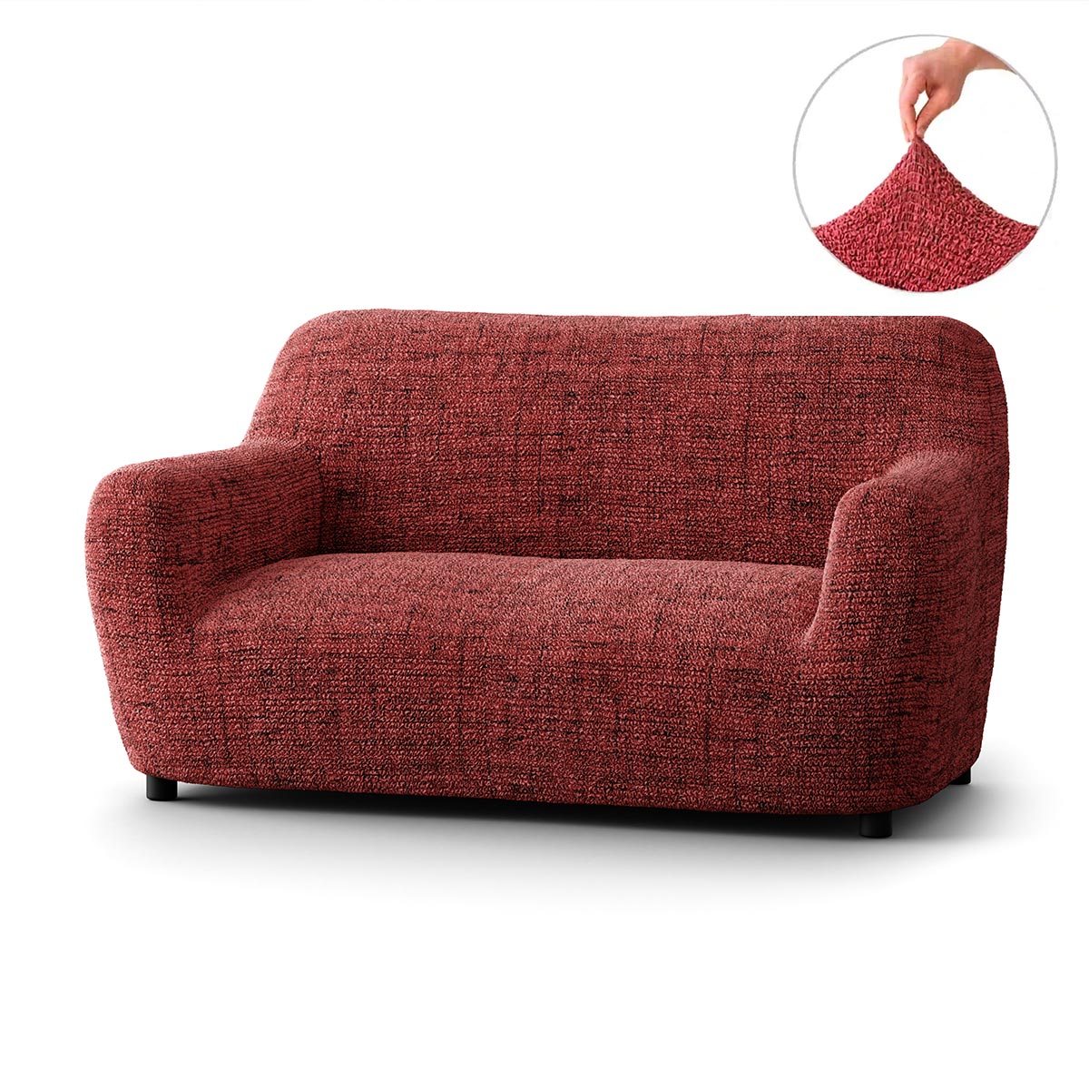 2 Seater Sofa Cover - Vittoria Red, Microfibra Printed