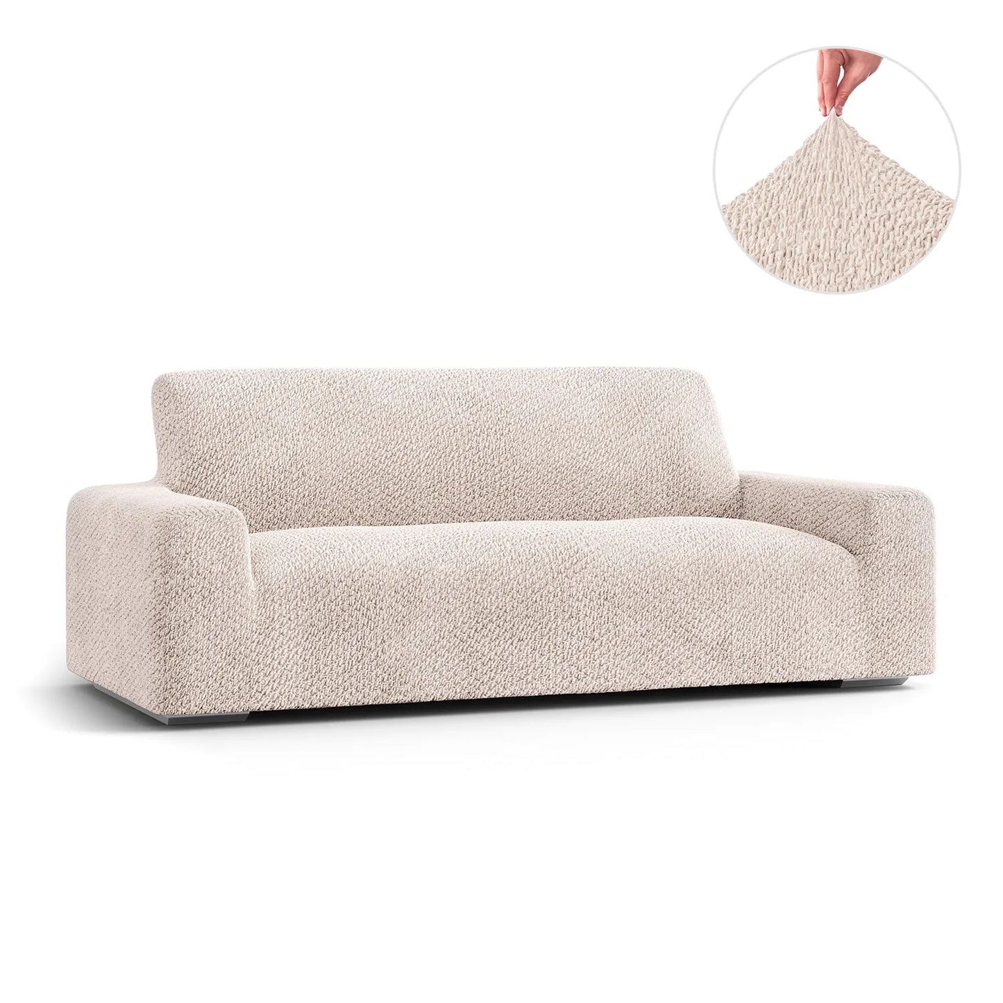 3 Seater Sofa Cover - Beige, Velvet Collection