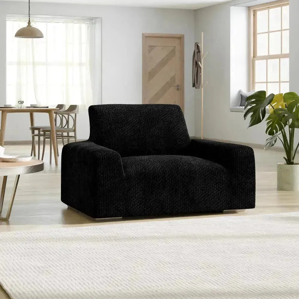 Arm Chair Cover - Black, Velvet