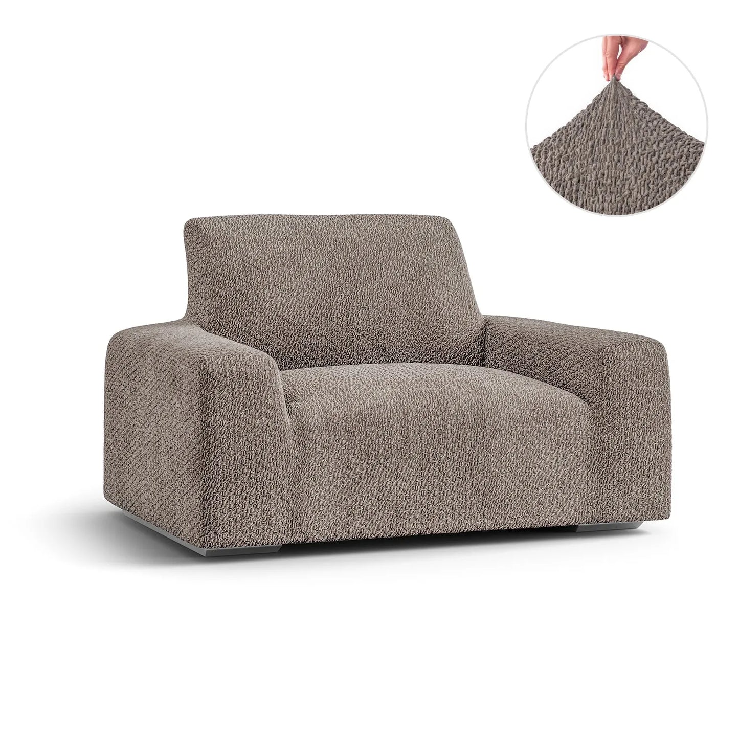 Housse de fauteuil - Marron, Velours