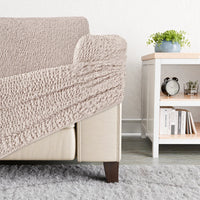 Housse de Canapé d'Angle - Beige, Collection Velours