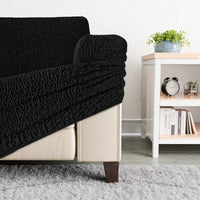 Corner Sofa Cover - Black, Velvet Collection