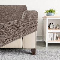 Corner Sofa Cover - Brown, Velvet Collection