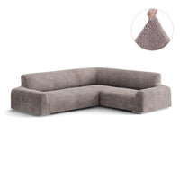 Corner Sofa Cover - Brown, Velvet Collection
