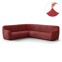 Corner Sofa Cover - Vittoria Red, Microfibra Printed
