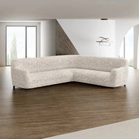 Corner Sofa Cover - Vittoria White, Microfibra Printed