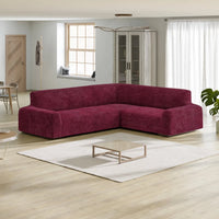 Housse de Canapé d'Angle - Bordeaux, Collection Velours