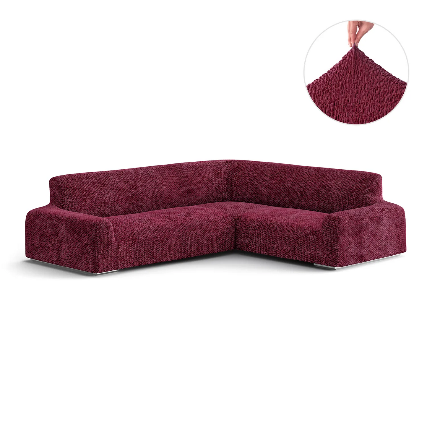 Housse de Canapé d'Angle - Bordeaux, Collection Velours