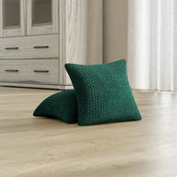 Set Of 2 Velvet Cushion Covers - Green, Velvet