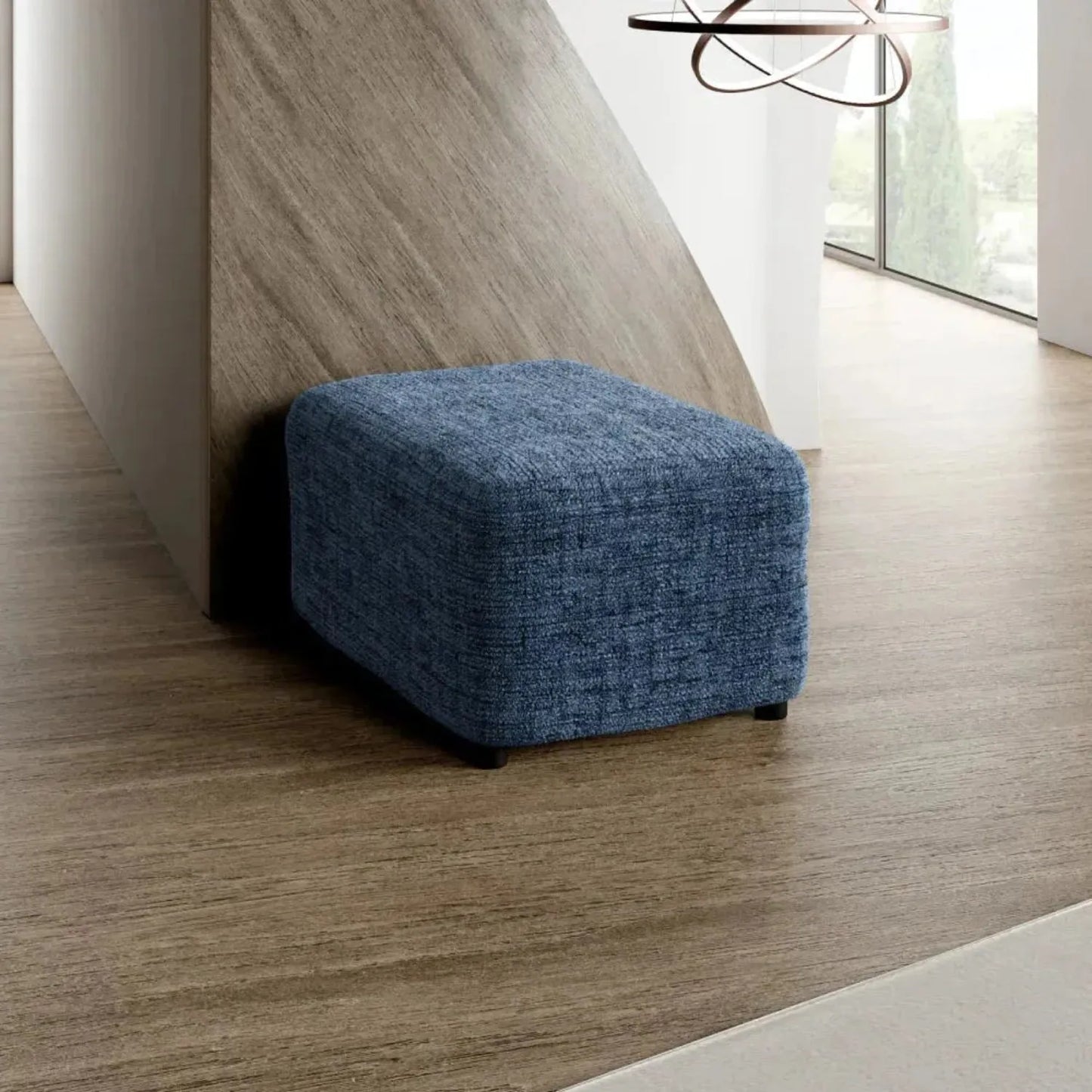 Housse de repose-pieds - Bleu Vittoria, imprimé en microfibre