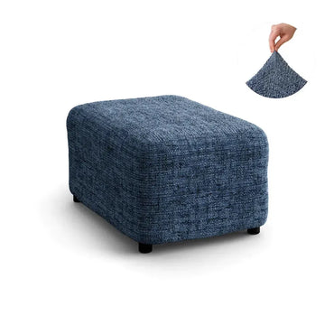 Footstool Cover - Vittoria Blue, Microfibra Printed