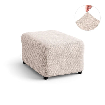 Footstool Cover - Beige, Velvet