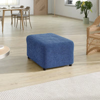 Footstool Cover - Blue, Velvet