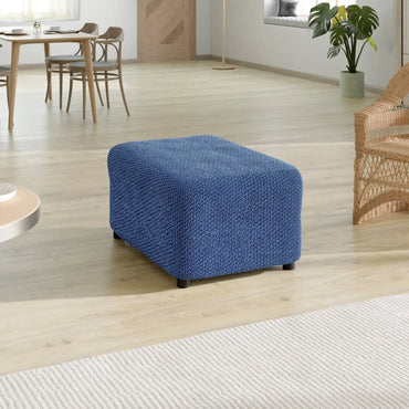 Footstool Cover - Blue, Velvet