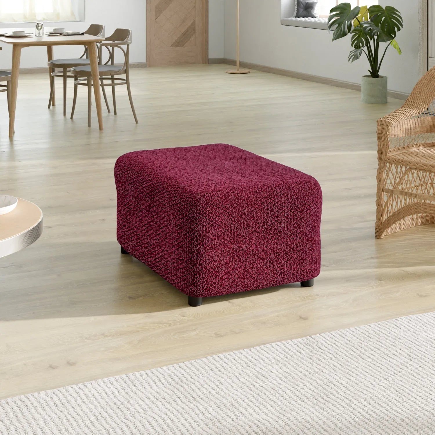 Footstool Cover - Bordeaux, Velvet