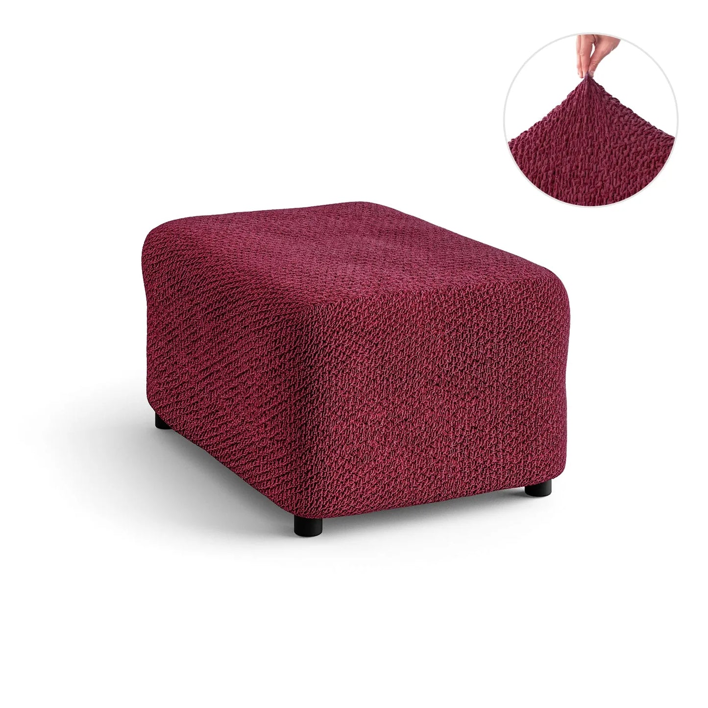 Footstool Cover - Bordeaux, Velvet