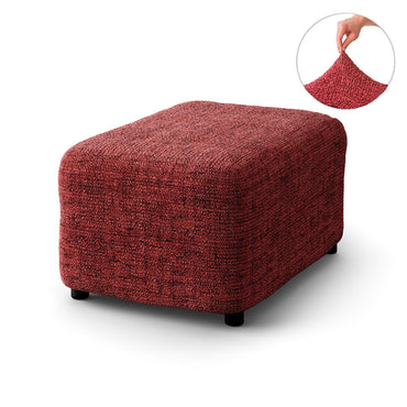 Footstool Cover - Vittoria Red, Microfibra Printed