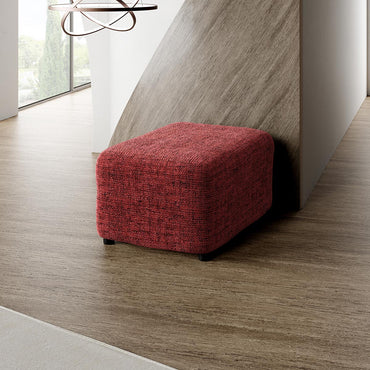 Footstool Cover - Vittoria Red, Microfibra Printed