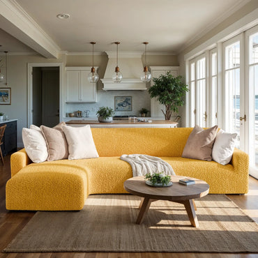 L-Shaped Sofa Cover (Left Chaise) - Mango, Microfibra Collection