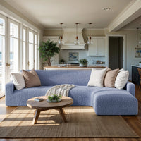 L-Shaped Sofa Cover (Right Chaise) - Blue, Microfibra Collection
