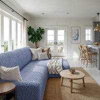 L-Shaped Sofa Cover (Right Chaise) - Blue, Microfibra Collection