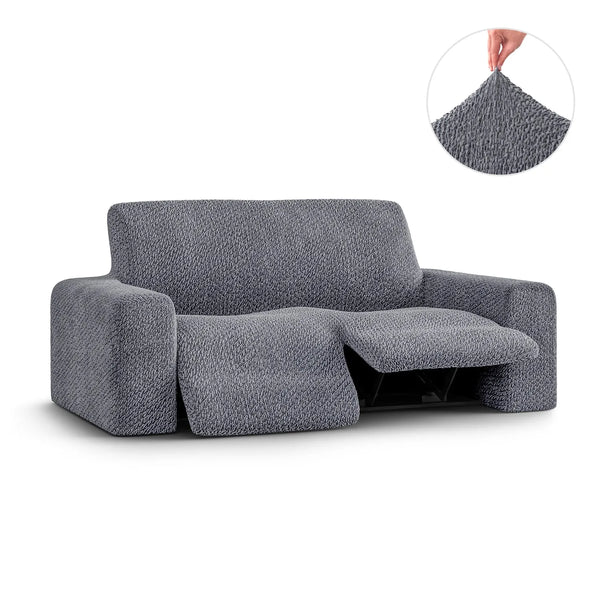 2 Seater Recliner Sofa Cover - Grey, Velvet
