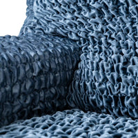L-Shaped Sofa Cover (Left Chaise) - Blue, Fuco Velvet