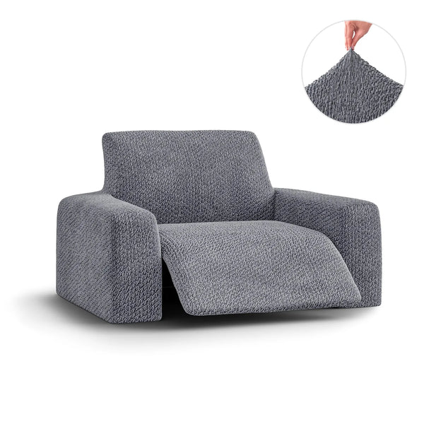 Recliner Chair Cover - Grey, Velvet