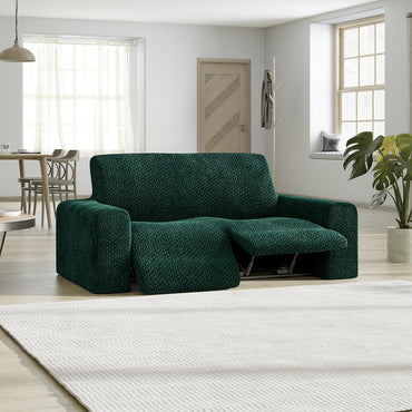 2 Seater Recliner Sofa Cover - Green, Velvet