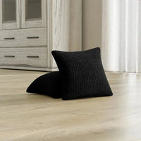 Set Of 2 Velvet Cushion Covers - Black, Velvet