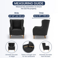 Wing Chair Cover - Charcoal, Microfibra