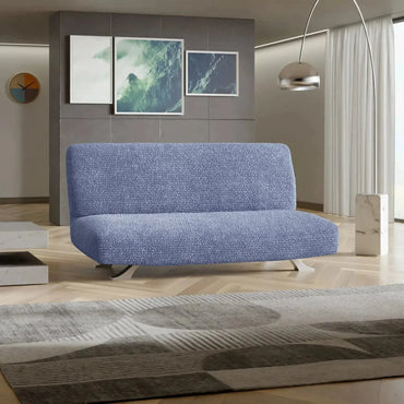 Futon Armless Sofa Bed Slipcover - Blue, Microfibra