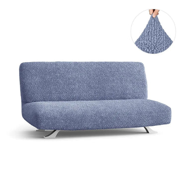 Futon Armless Sofa Bed Slipcover - Blue, Microfibra