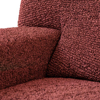 Housse de canapé en L (méridienne gauche) - Rouge Vittoria, collection imprimée en microfibre