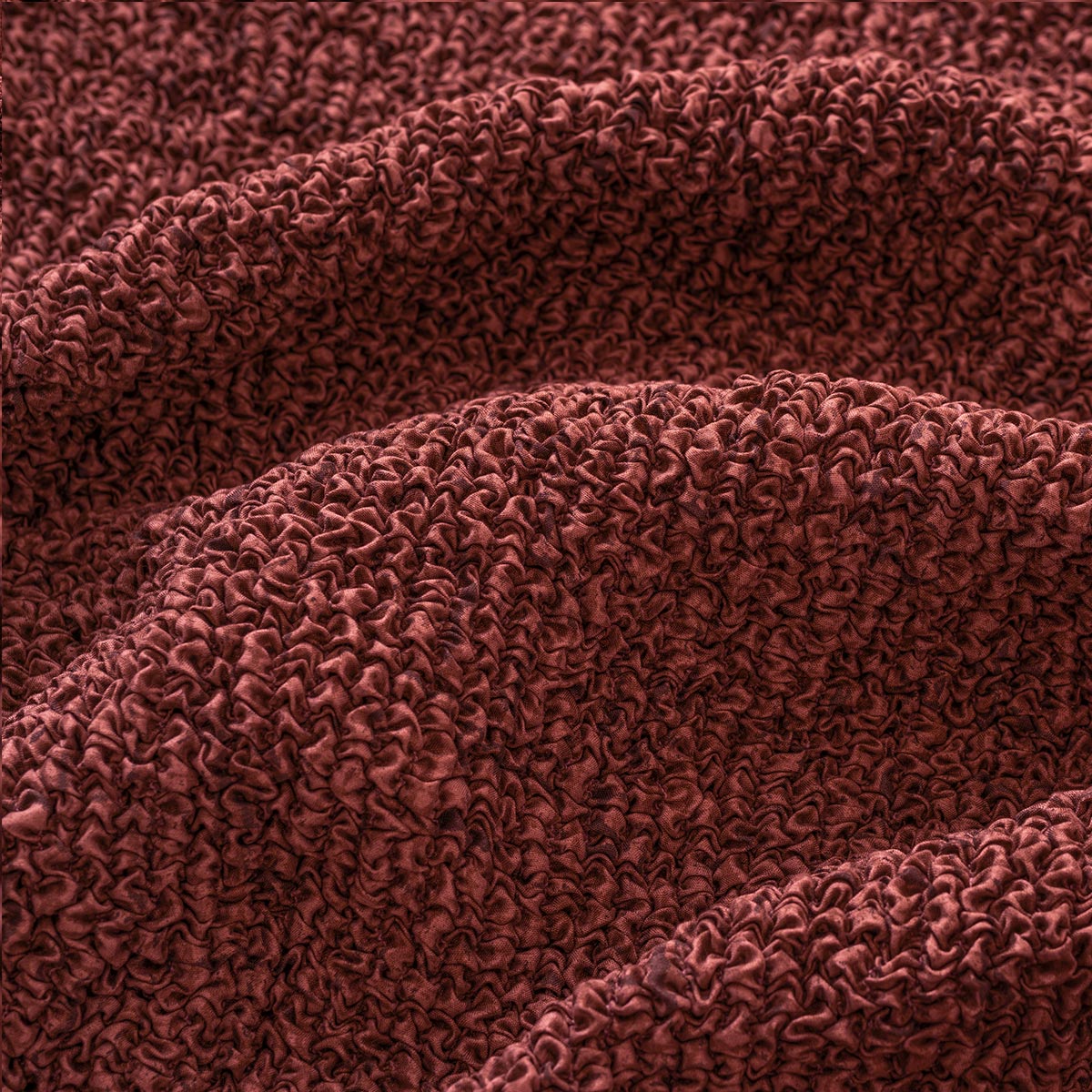 Housse de canapé en L (méridienne gauche) - Rouge Vittoria, collection imprimée en microfibre